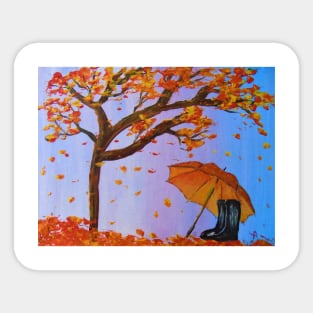 Autumn Rain Painting Sticker